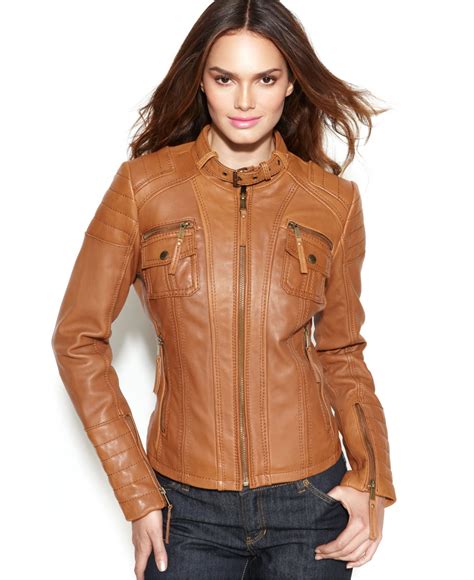 michael kors leather motorcycle jacket